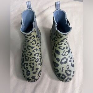 🐆🌿 HUNTER Leopard Print Chelsea Rain Boots US 9 EU 40/41 🐆🌿